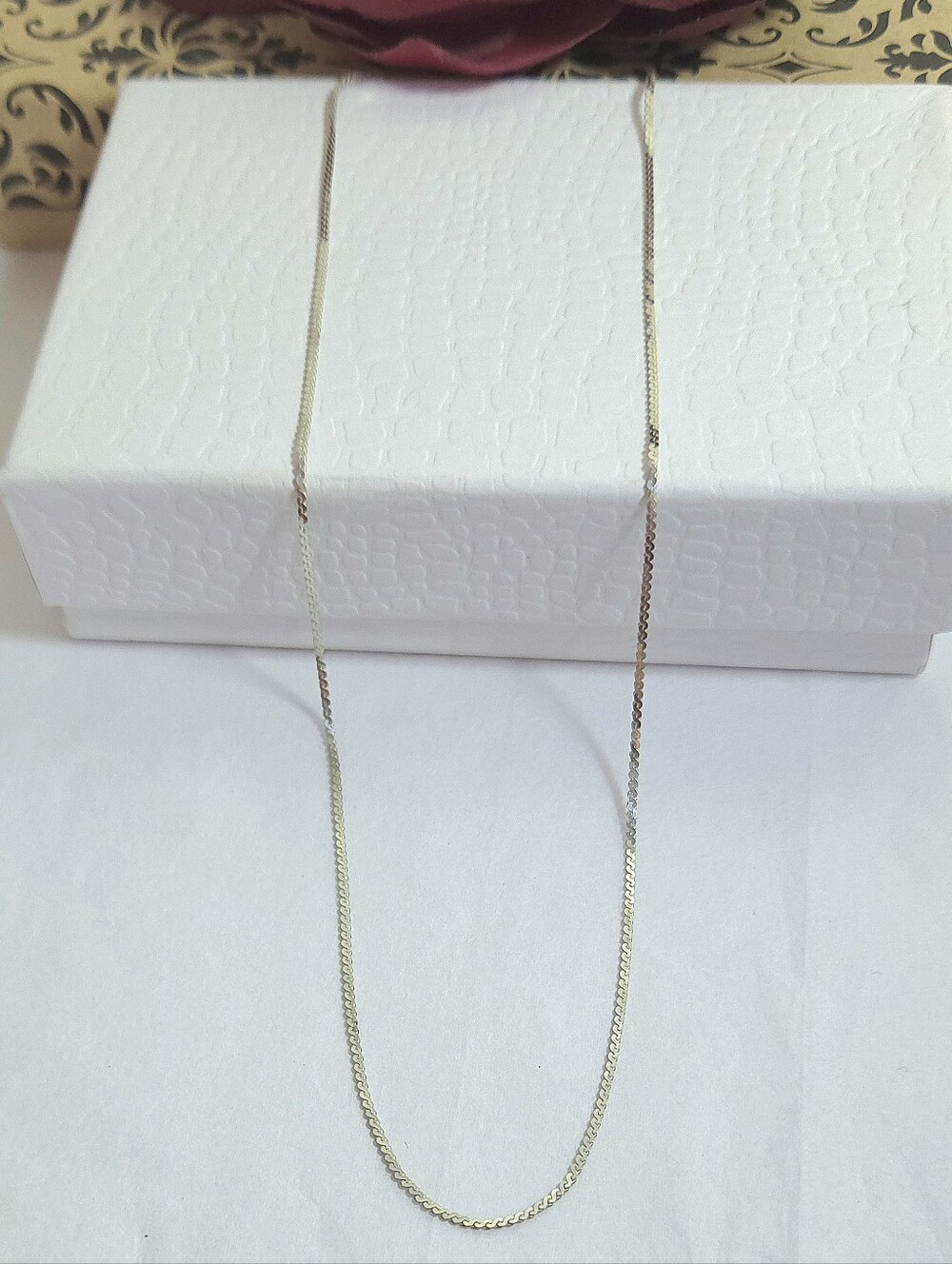 Vintage Milor Italy Sterling Silver Serpentine or Flat S-link Chain Necklace 16"